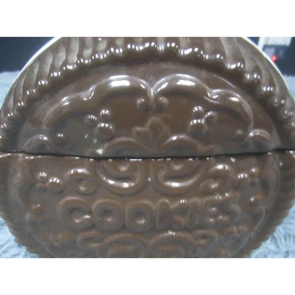 Vintage Brown Ceramic Sandwich Cookie Jar Cookies Japan Kitchen Retro Decor